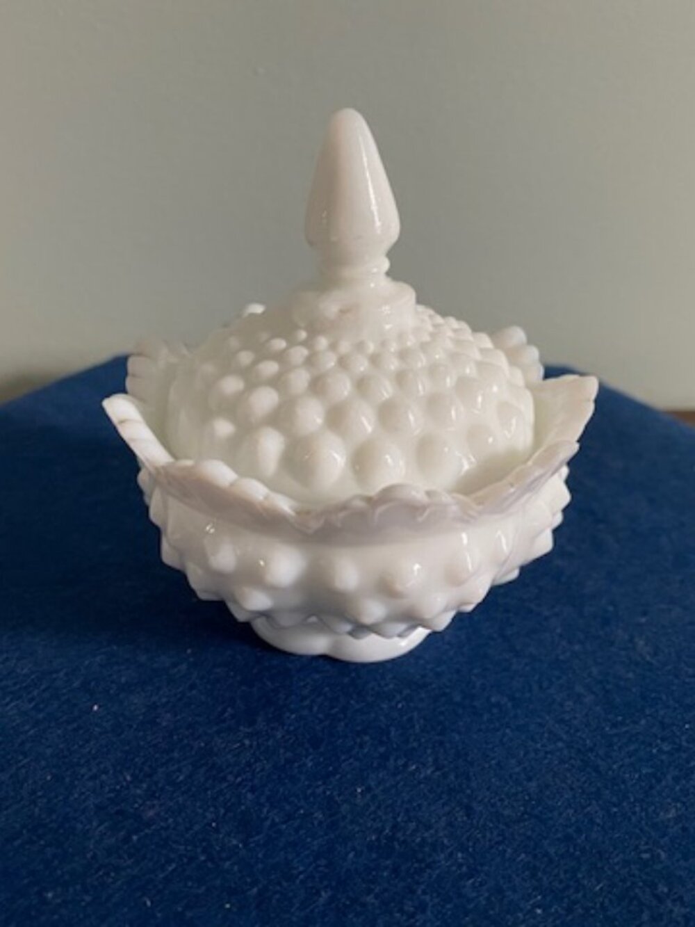 Small Fenton Milk Glass Hobnail Ring Dish
